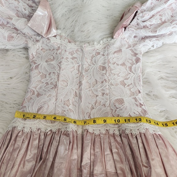 Vintage Scott McClintock Lace Dress Small Southern Belle Wedding Princess Prom - Picture 9 of 16